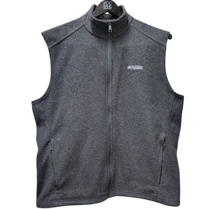 Columbia Full-Zip Sleeveless Fleece Vest Mens Size Large Pockets Excellent Cond